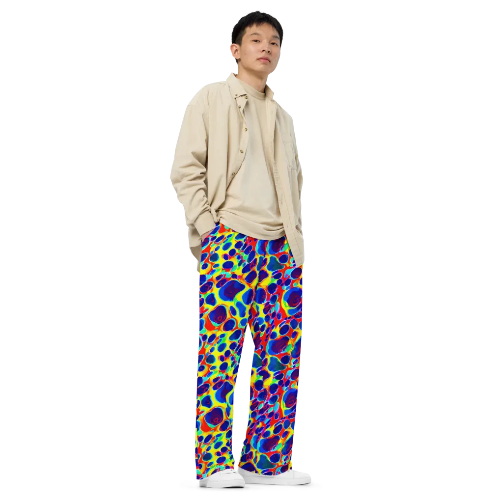 Electric Riverbed on Wide-Leg Pants — Right Front