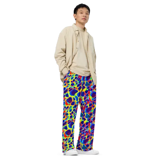 Electric Riverbed on a Wide-Leg Pants