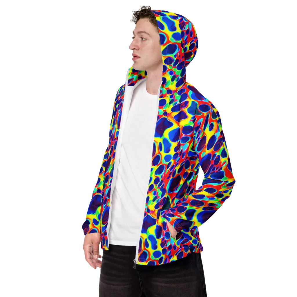 Electric Riverbed on Men's Windbreaker — Left Front