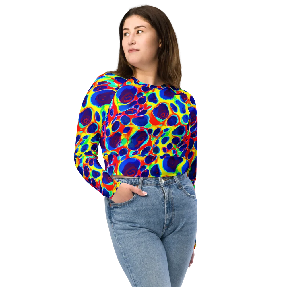 Electric Riverbed on Long Sleeve Crop Top — Front