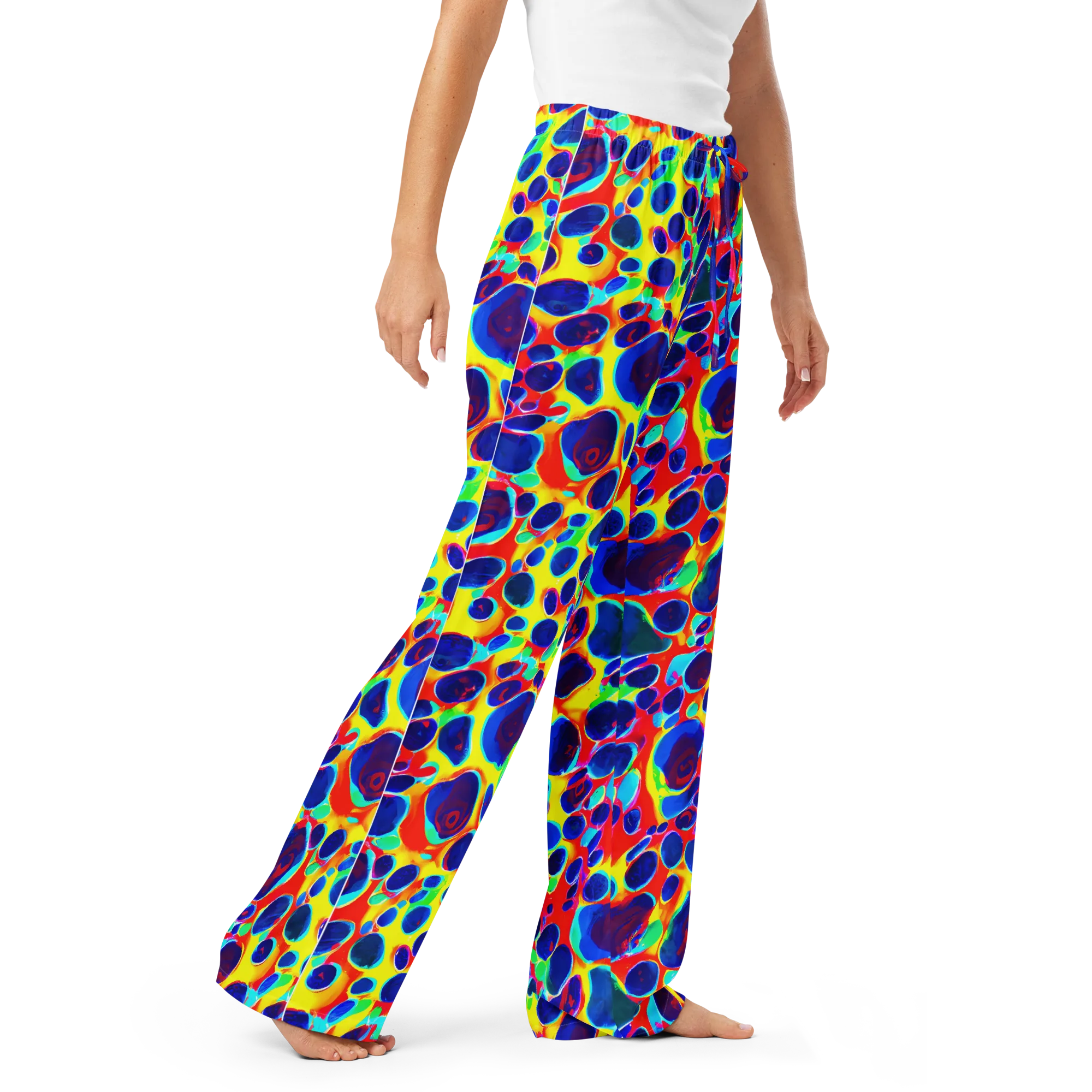 Electric Riverbed on Women's Pajama Pants — Right Front