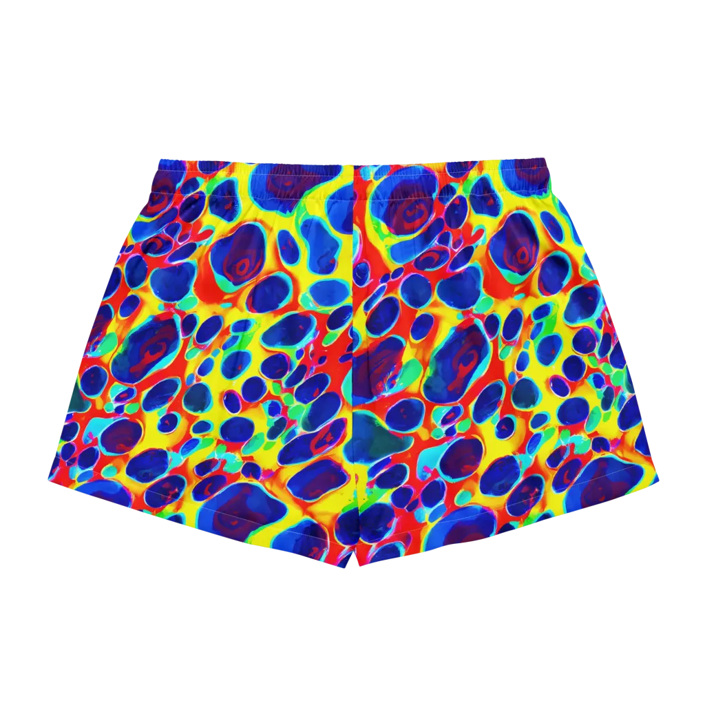 Electric Riverbed on Women's Pajama Shorts — Back
