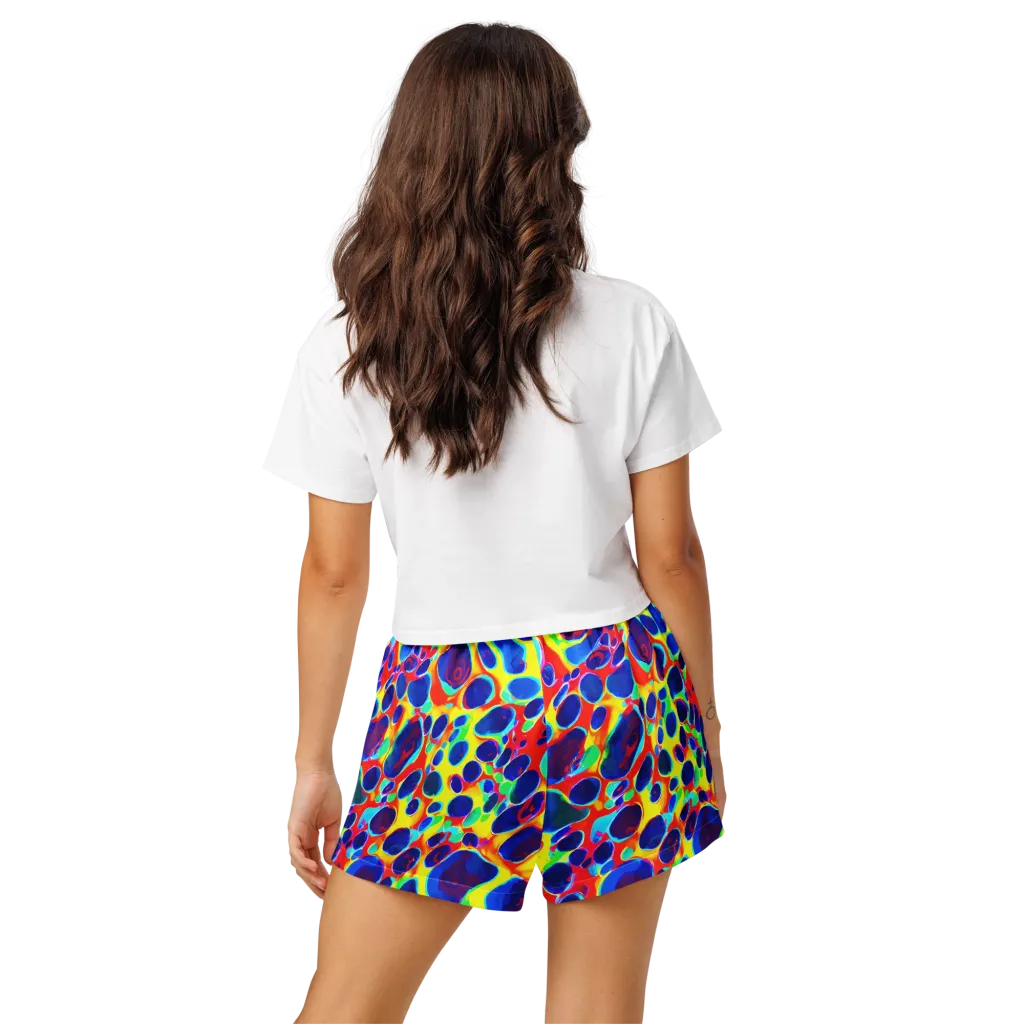 Electric Riverbed on Women's Pajama Shorts — Back