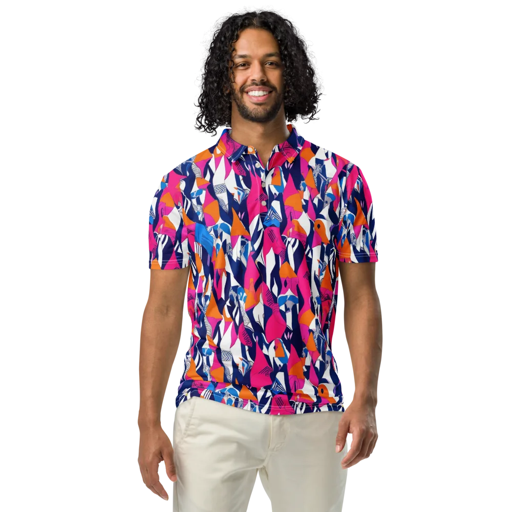 Neon Couture on Men's Slim Fit Polo Shirt — Front