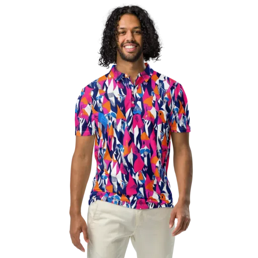 Neon Couture on a Men's Slim Fit Polo Shirt