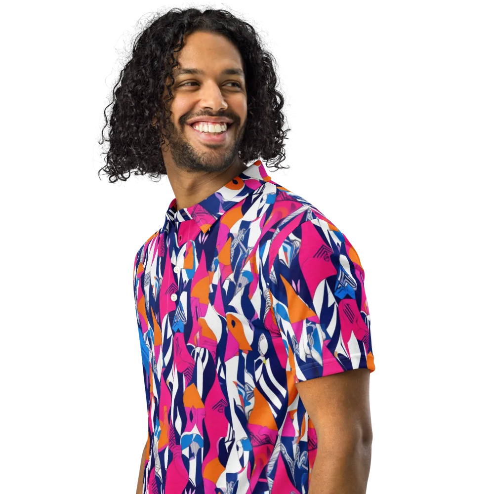 Neon Couture on Men's Slim Fit Polo Shirt — Left Front