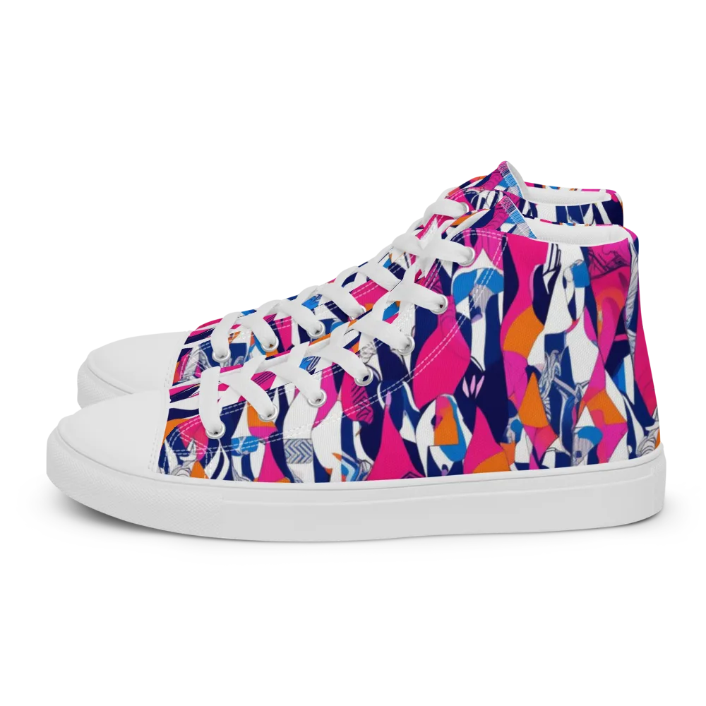 Neon Couture on Men's High Top Canvas Shoes — Left