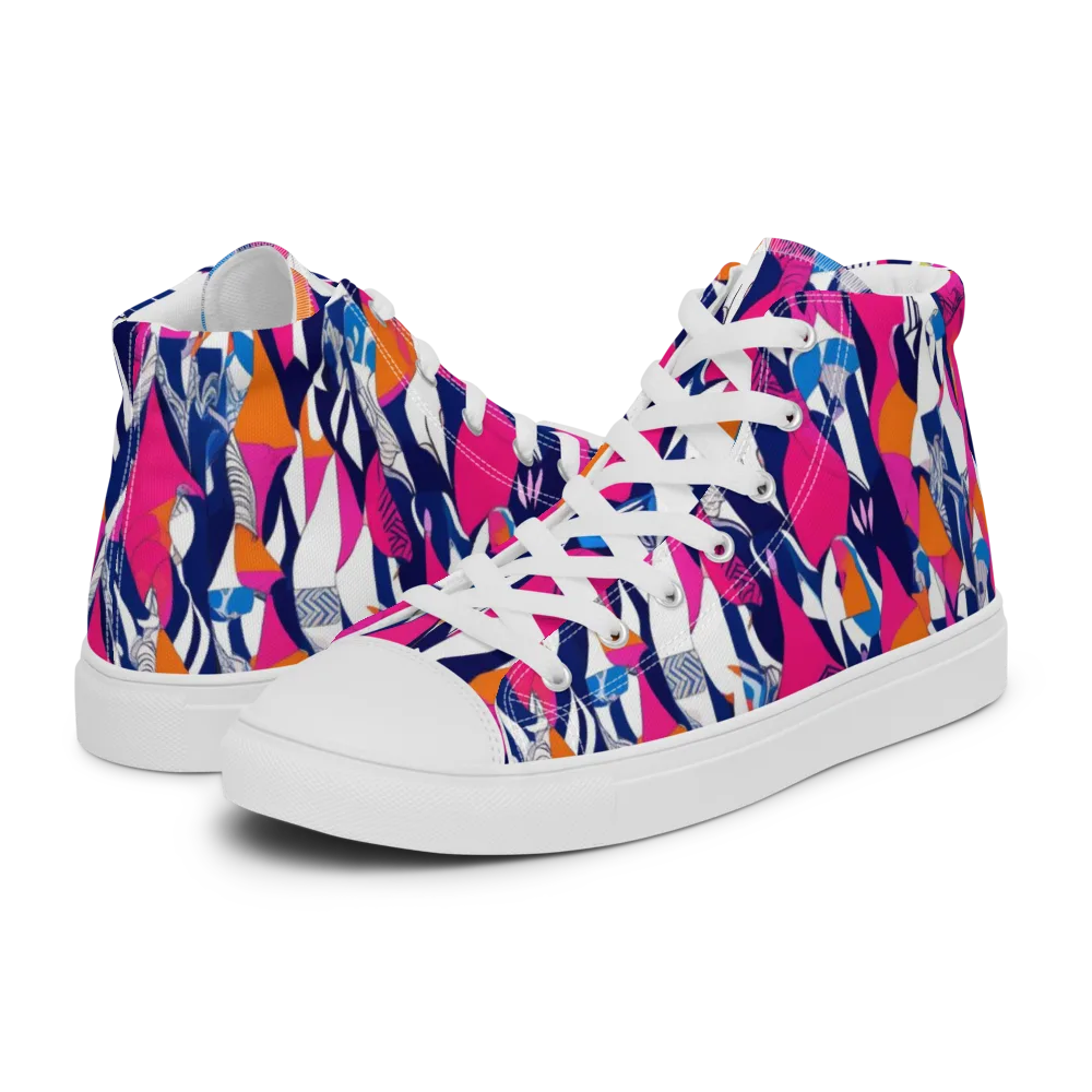 Neon Couture on Men's High Top Canvas Shoes — Left