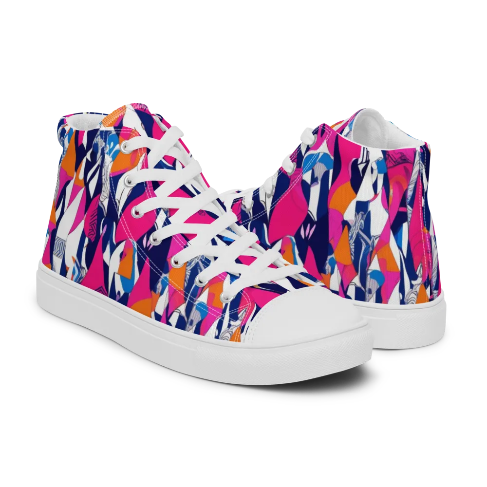 Neon Couture on Men's High Top Canvas Shoes — Right