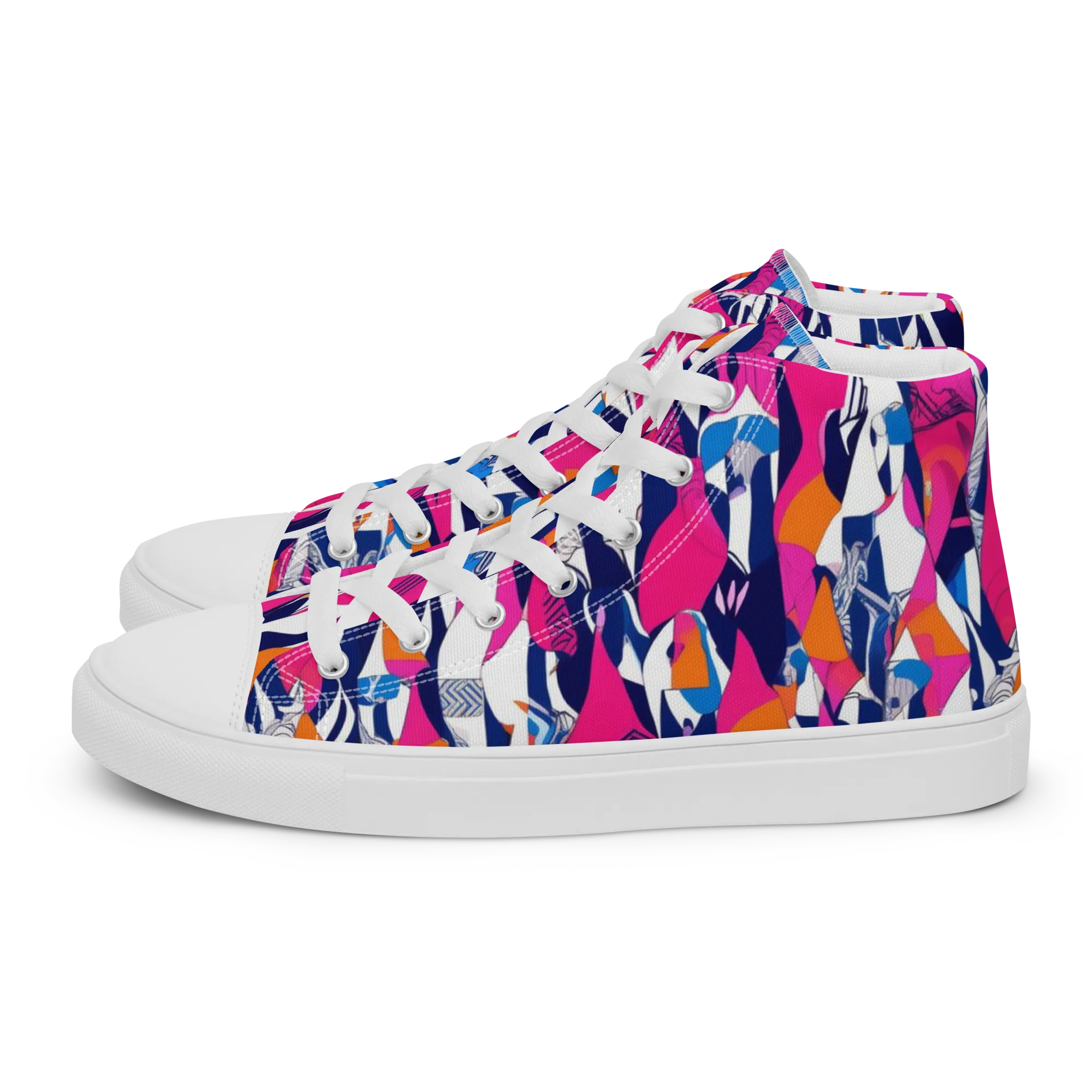 Neon Couture on Women's High Top Canvas Shoes — Left