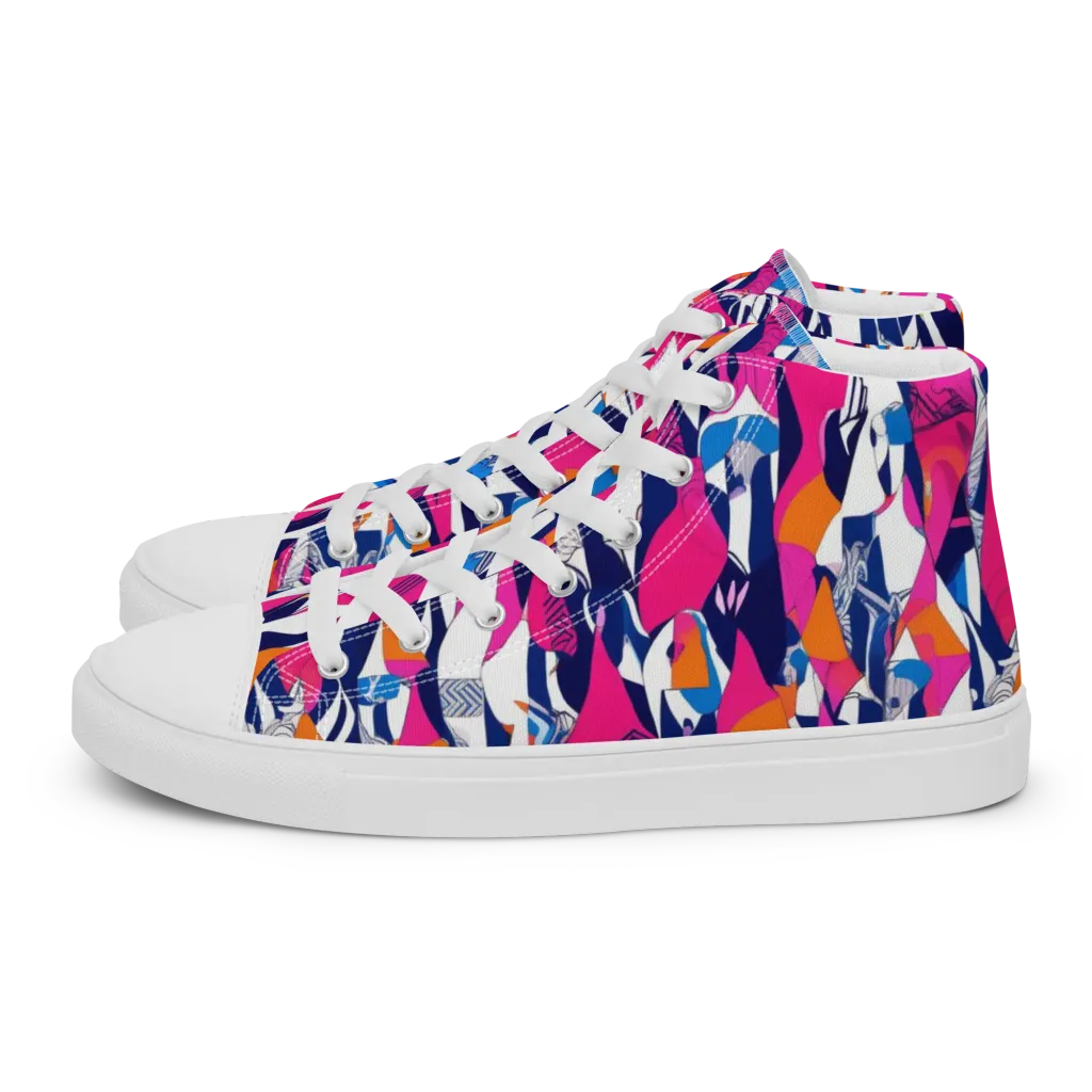 Neon Couture on Women's High Top Canvas Shoes — Left