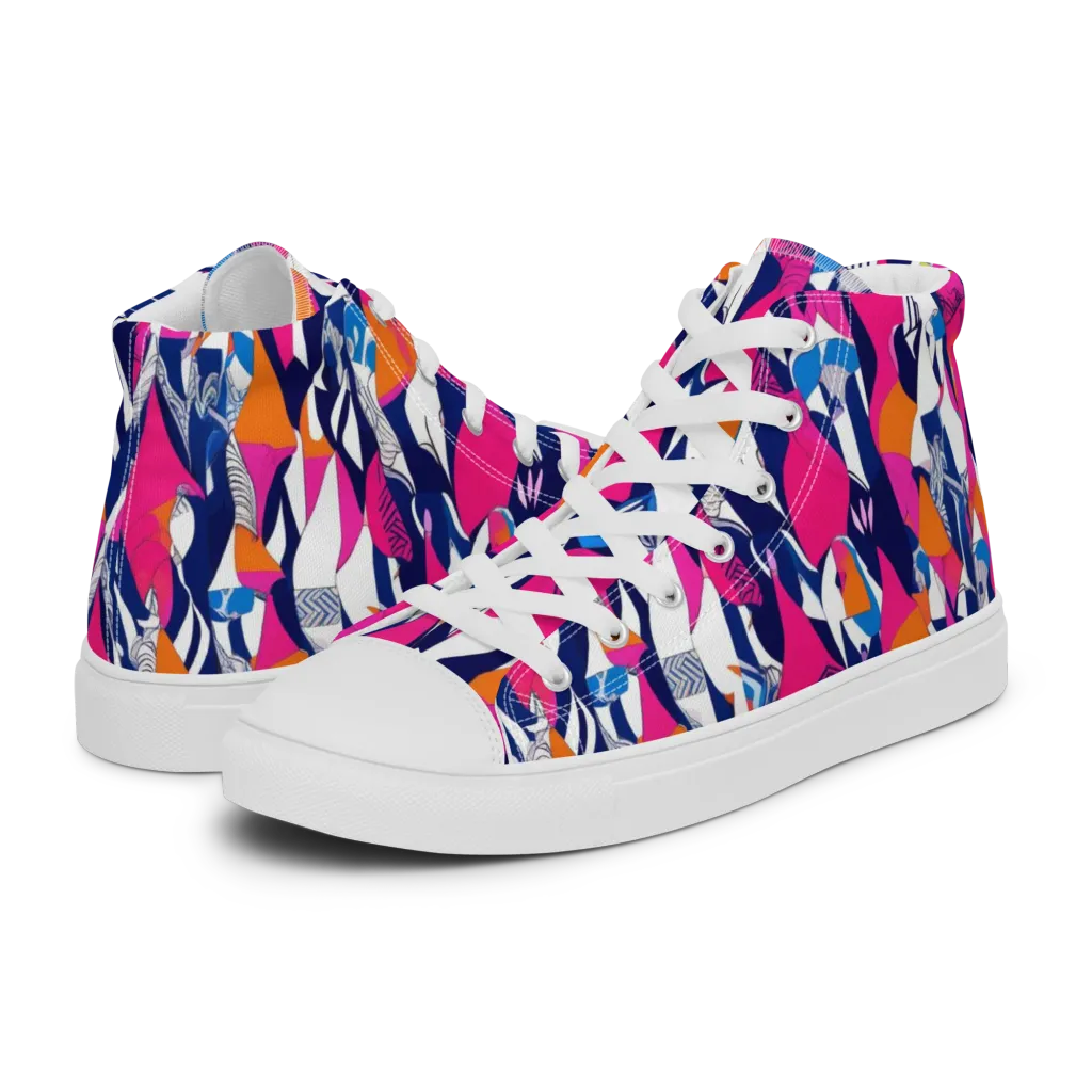 Neon Couture on Women's High Top Canvas Shoes — Left