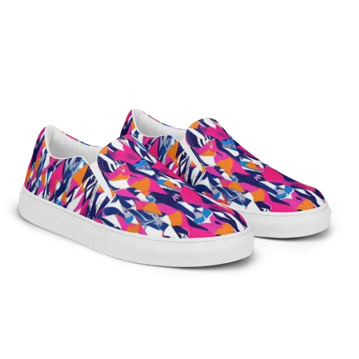 Neon Couture on a Men's Slip-On Canvas Shoes