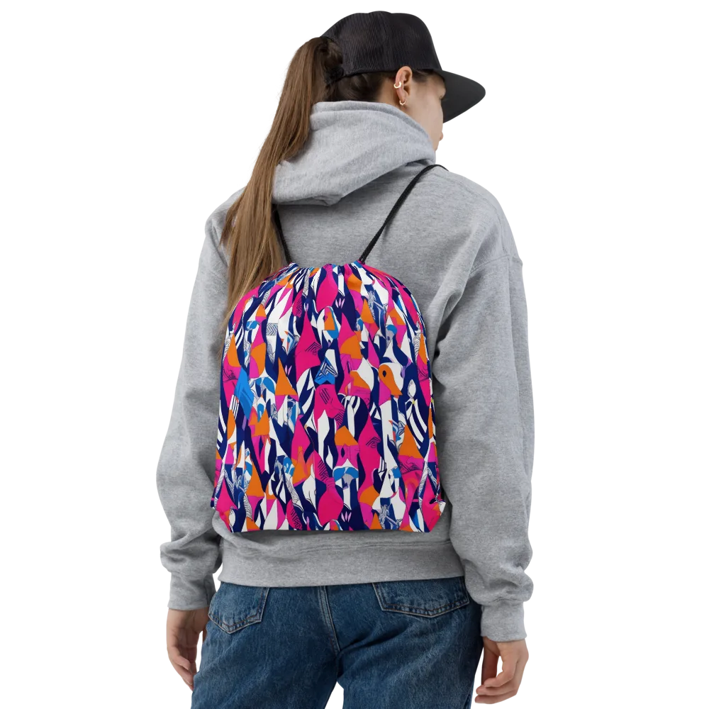 Neon Couture on Drawstring Bag — Front