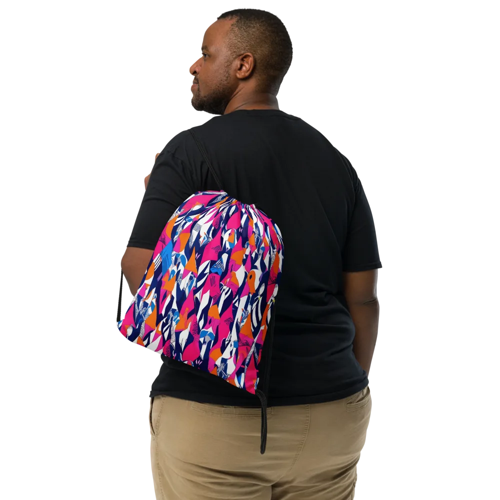 Neon Couture on Drawstring Bag — Front