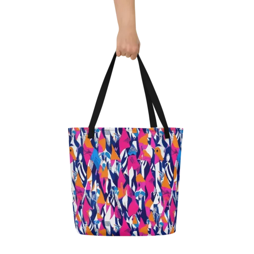 Neon Couture on a Large Tote Bag W/ Pocket
