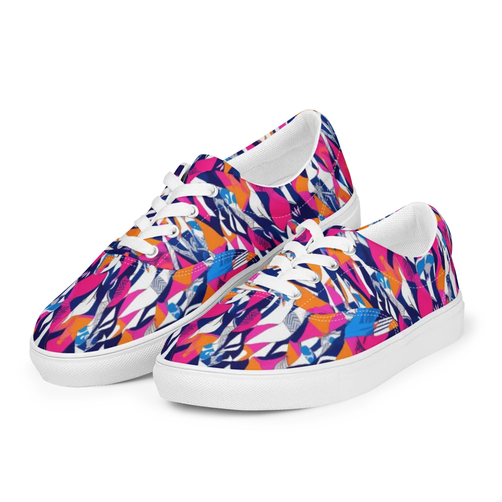 Neon Couture on Men's Lace-Up Canvas Shoes — Left Front