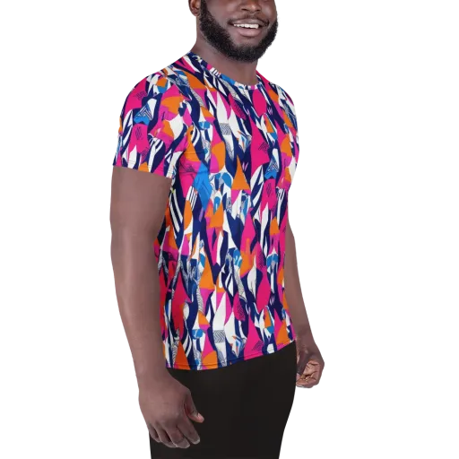 Neon Couture on a Men's Athletic T-Shirt