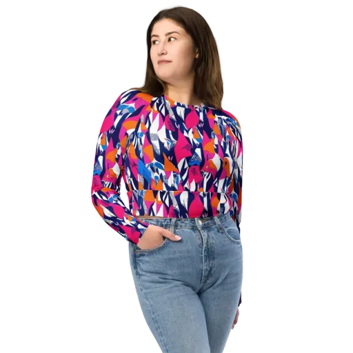 Neon Couture on a Long Sleeve Crop Top