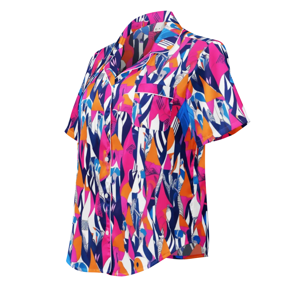 Neon Couture on Women's Short Sleeve Pajama Top — Left Front
