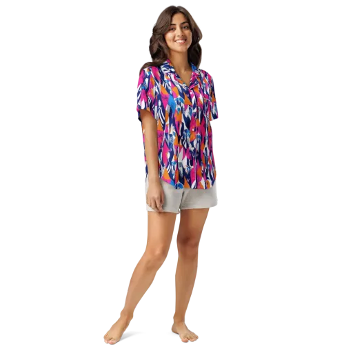 Neon Couture on a Women's Short Sleeve Pajama Top