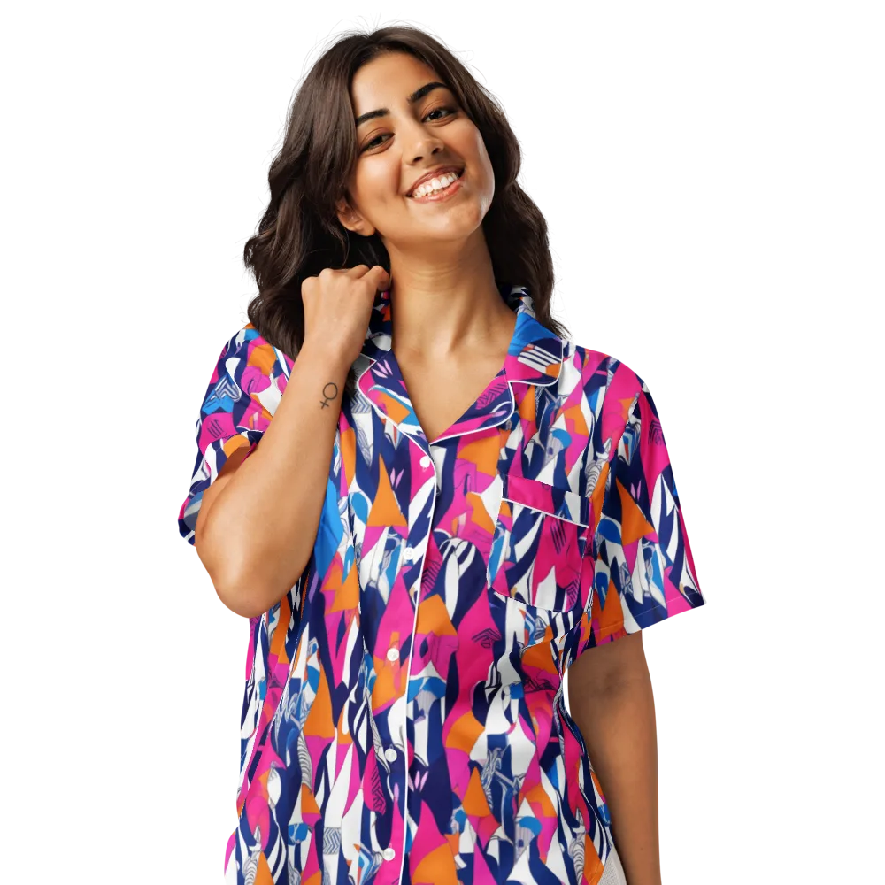 Neon Couture on Women's Short Sleeve Pajama Top — Front