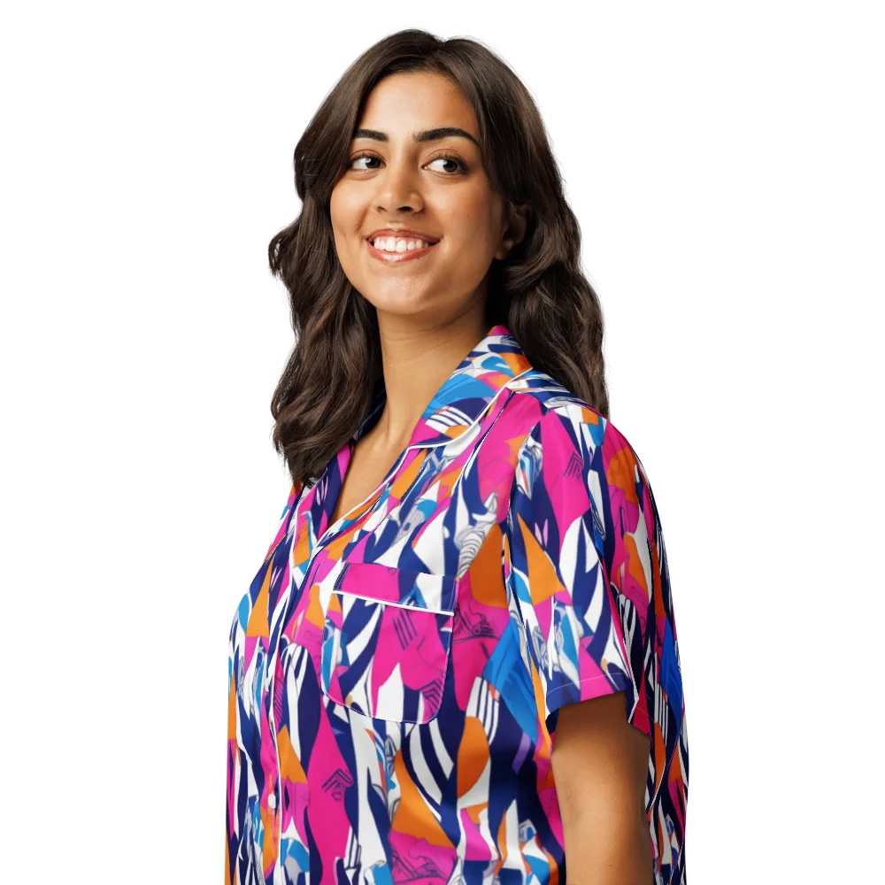 Neon Couture on Women's Short Sleeve Pajama Top — Left Front
