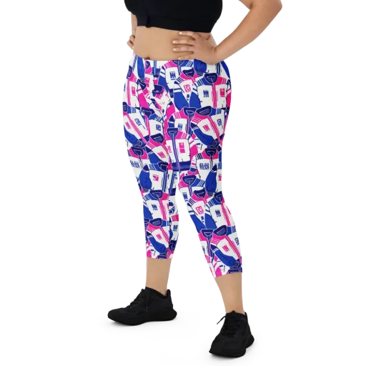 Midnight Letterman on a Capri Leggings