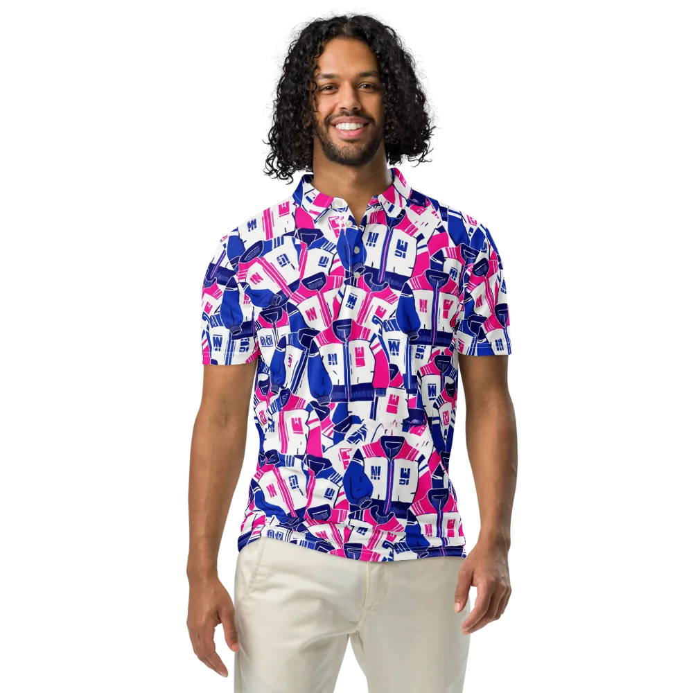 Midnight Letterman on Men's Slim Fit Polo Shirt — Front