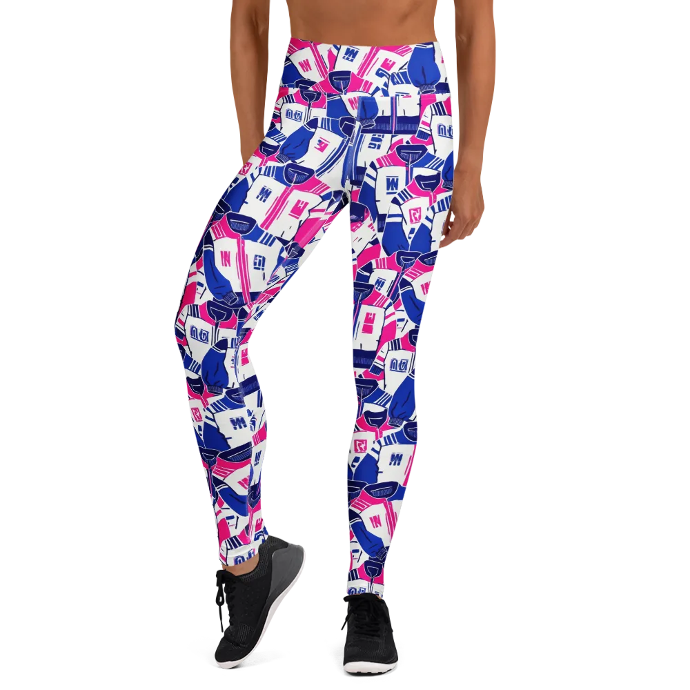 Midnight Letterman on Yoga Leggings — Front