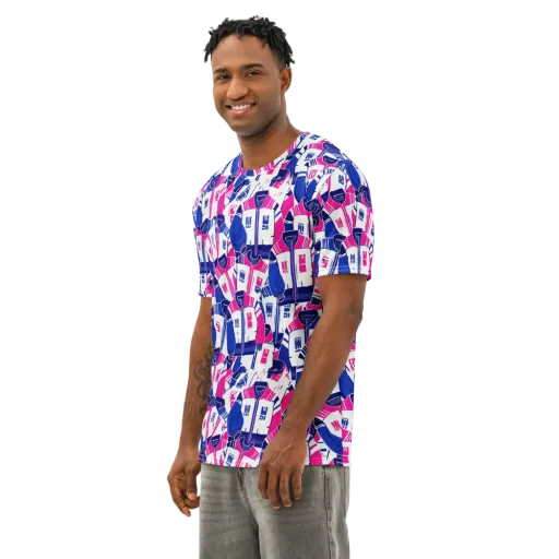 Midnight Letterman on a Men's Cotton Crew Neck T-Shirt