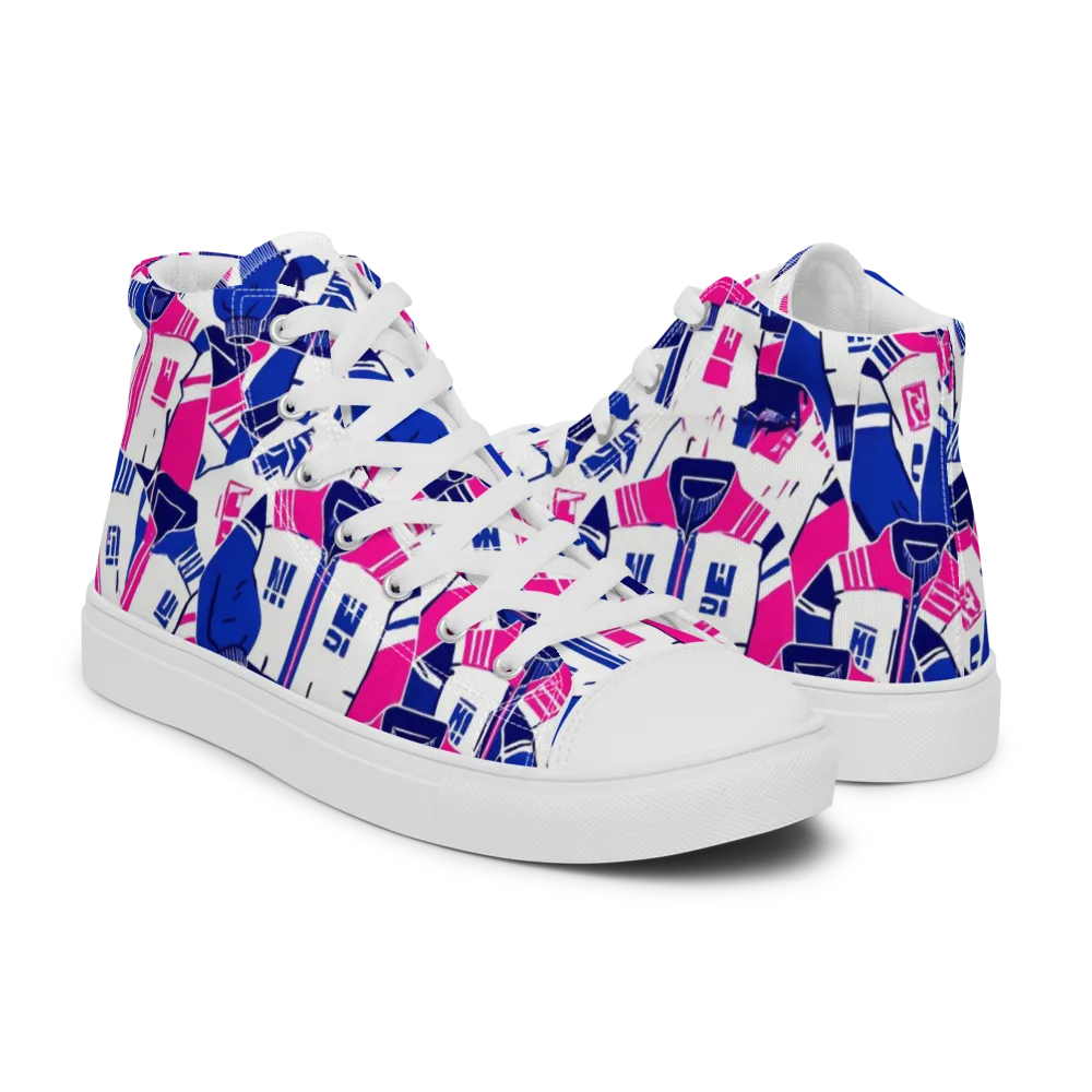Midnight Letterman on Men's High Top Canvas Shoes — Right