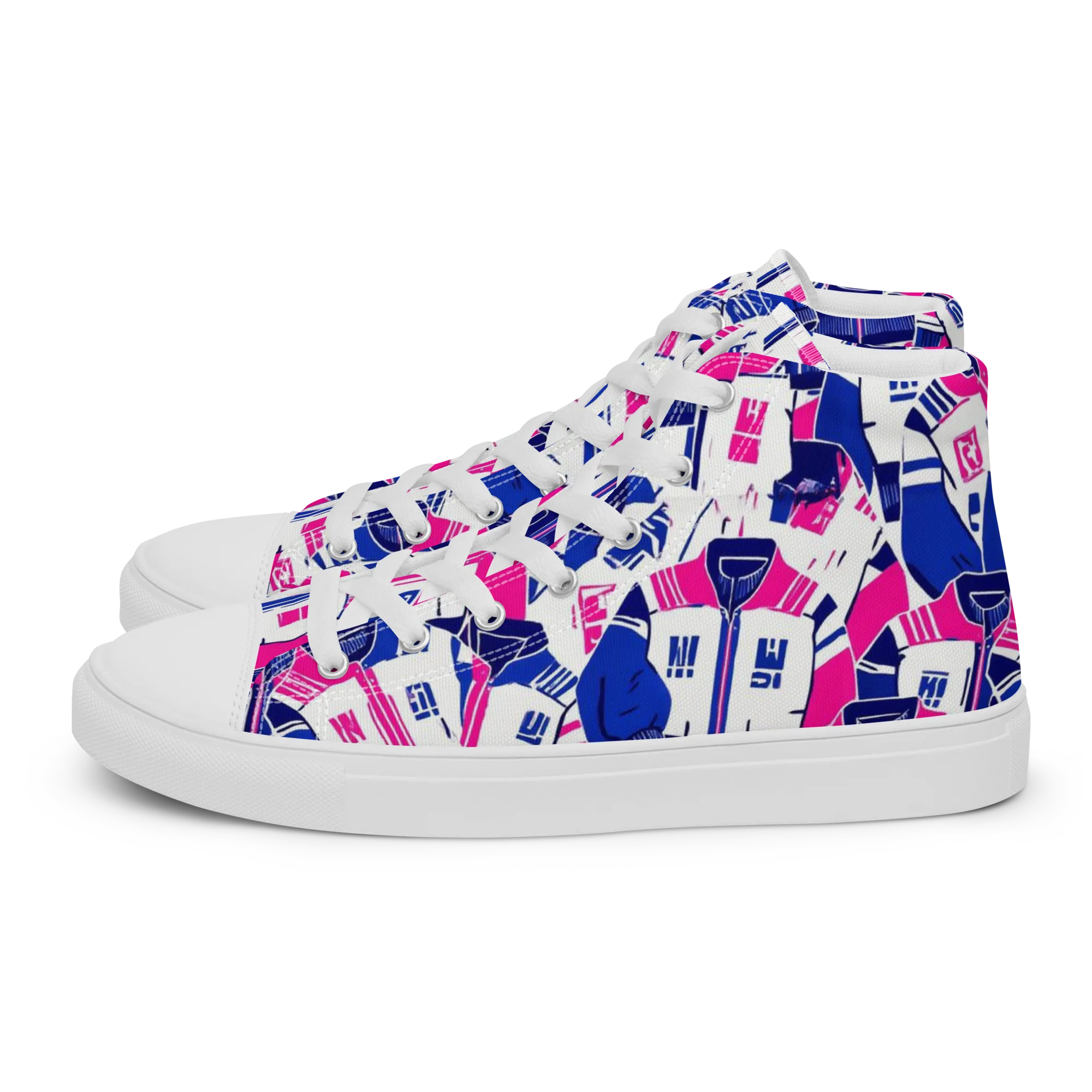Midnight Letterman on Women's High Top Canvas Shoes — Left