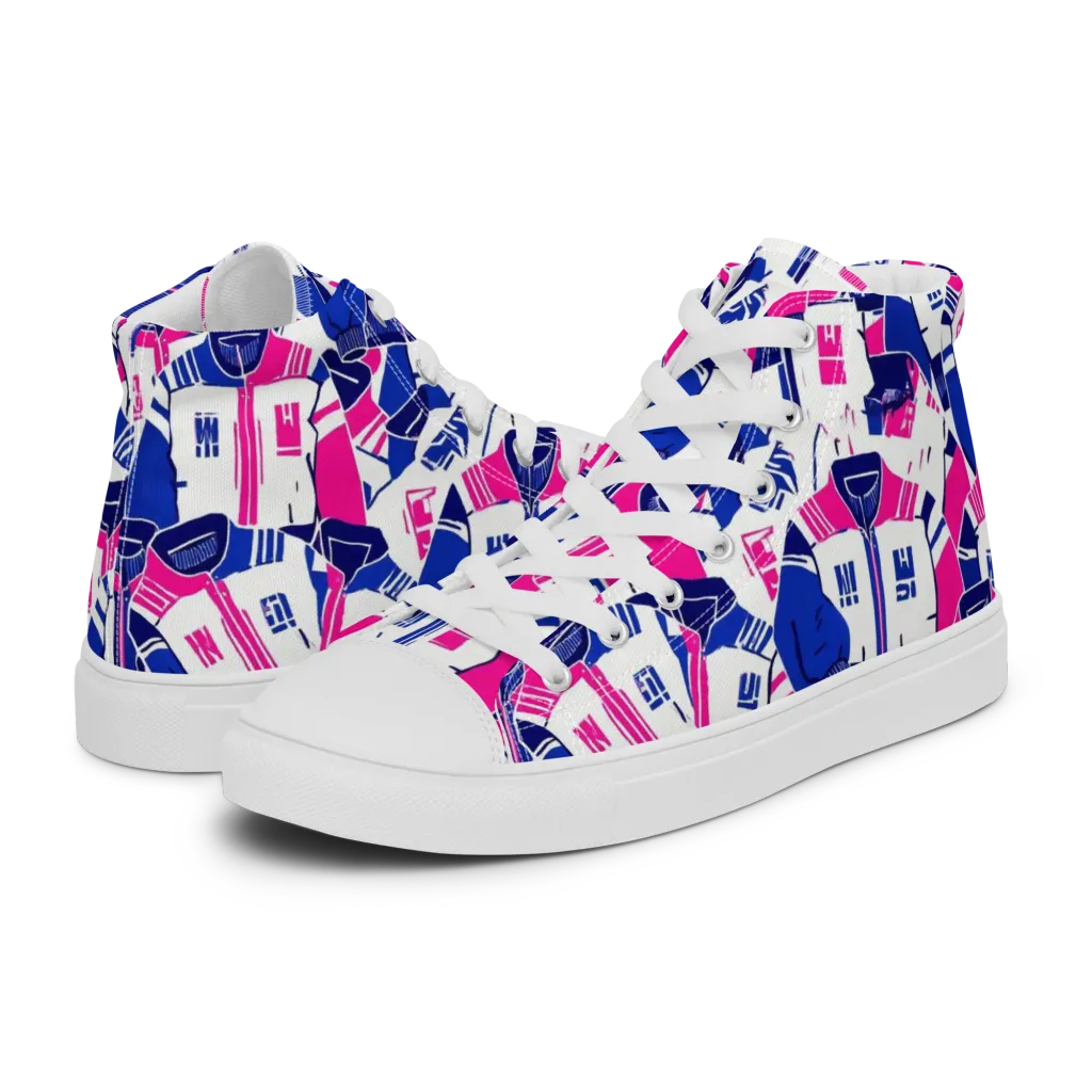 Midnight Letterman on Women's High Top Canvas Shoes — Left