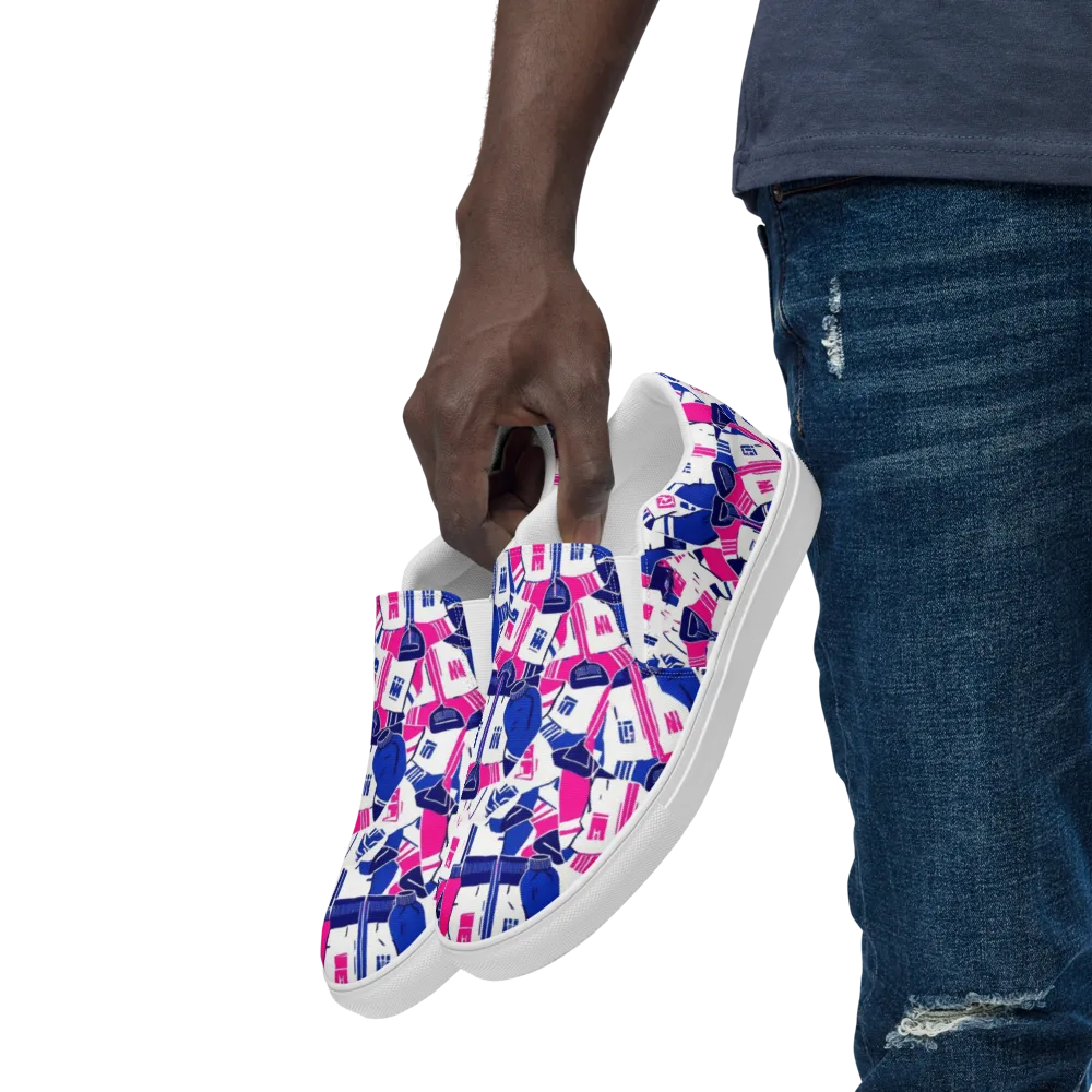 Midnight Letterman on Men's Slip-On Canvas Shoes — Left Front