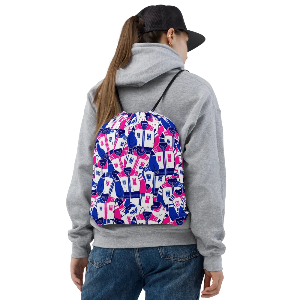 Midnight Letterman on Drawstring Bag — Front