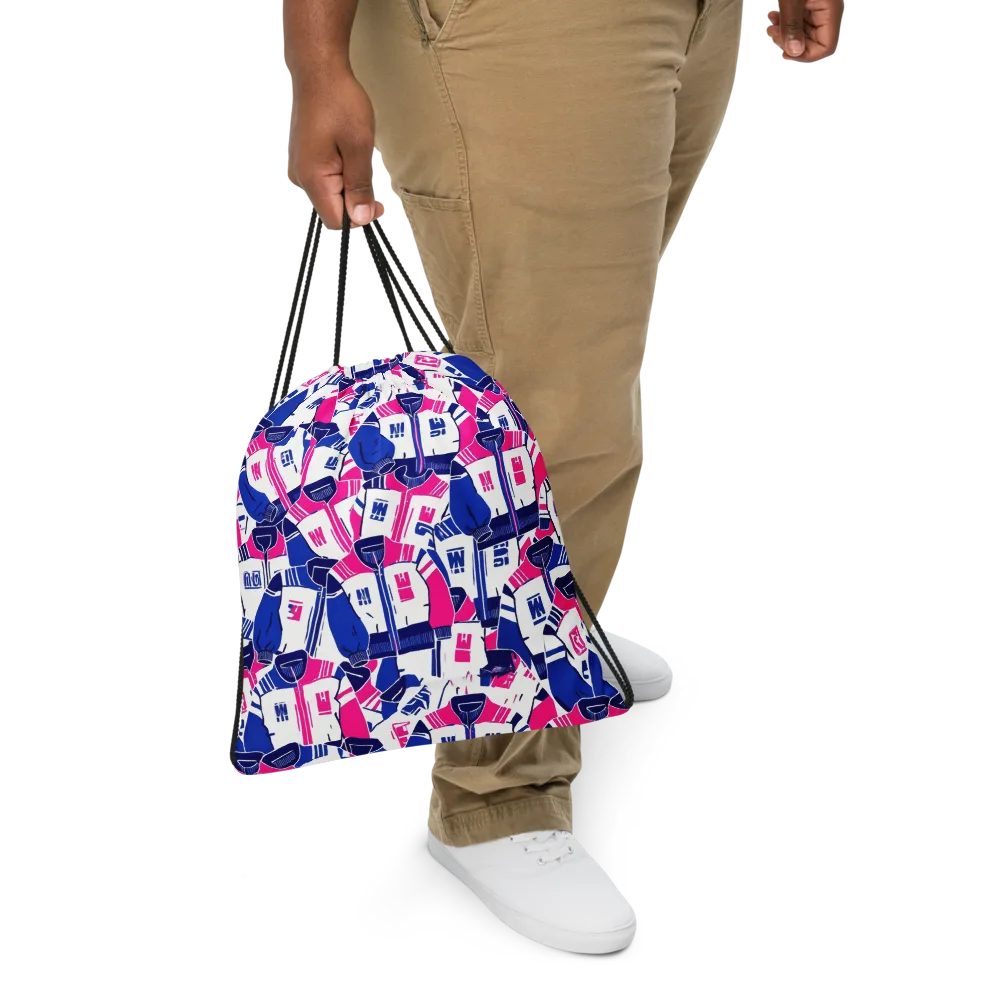 Midnight Letterman on Drawstring Bag — Front