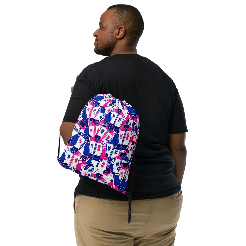 Midnight Letterman on Drawstring Bag — Front