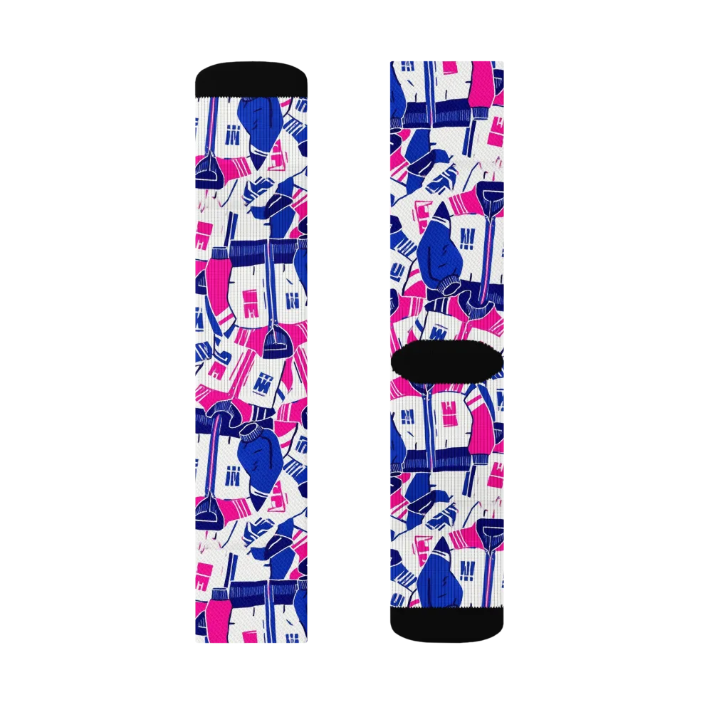 Midnight Letterman on Socks — Left Sock