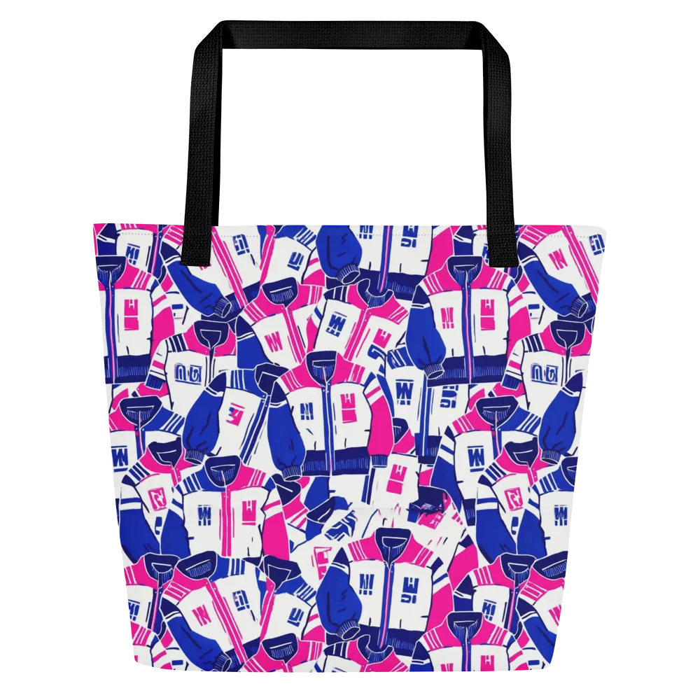 Midnight Letterman on Large Tote Bag W/ Pocket — Front