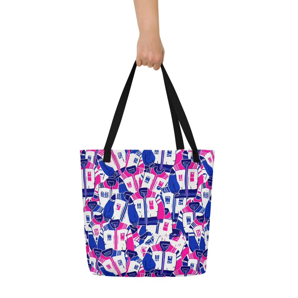 Midnight Letterman on Large Tote Bag W/ Pocket — Front