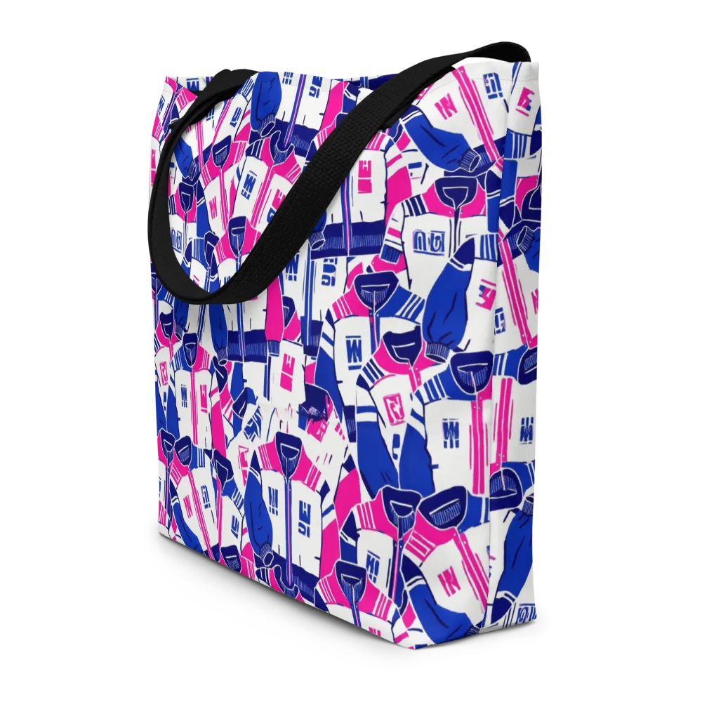 Midnight Letterman on Large Tote Bag W/ Pocket — Front