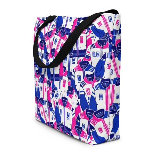 Midnight Letterman on a Large Tote Bag W/ Pocket