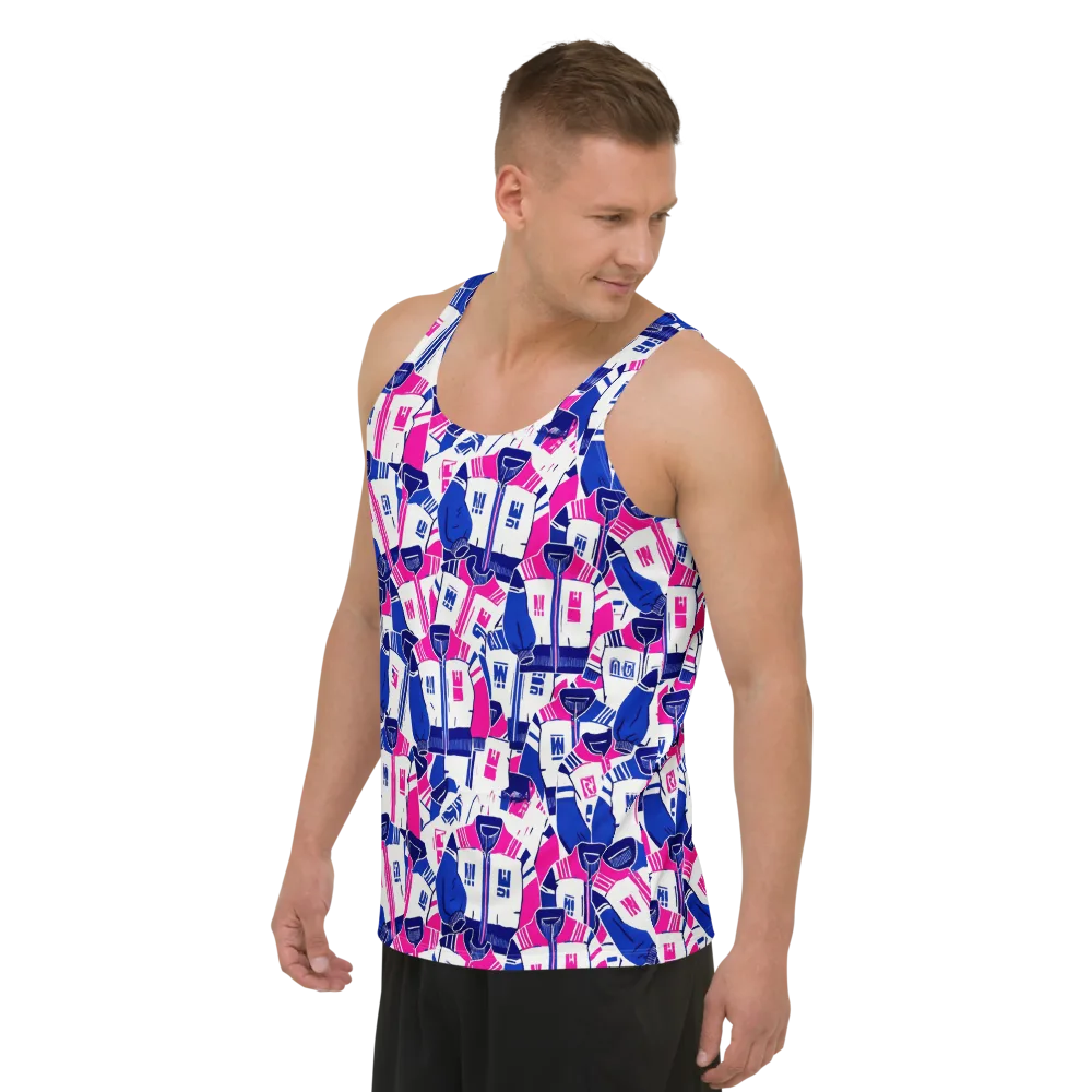 Midnight Letterman on Men's Tank Top — Left Front