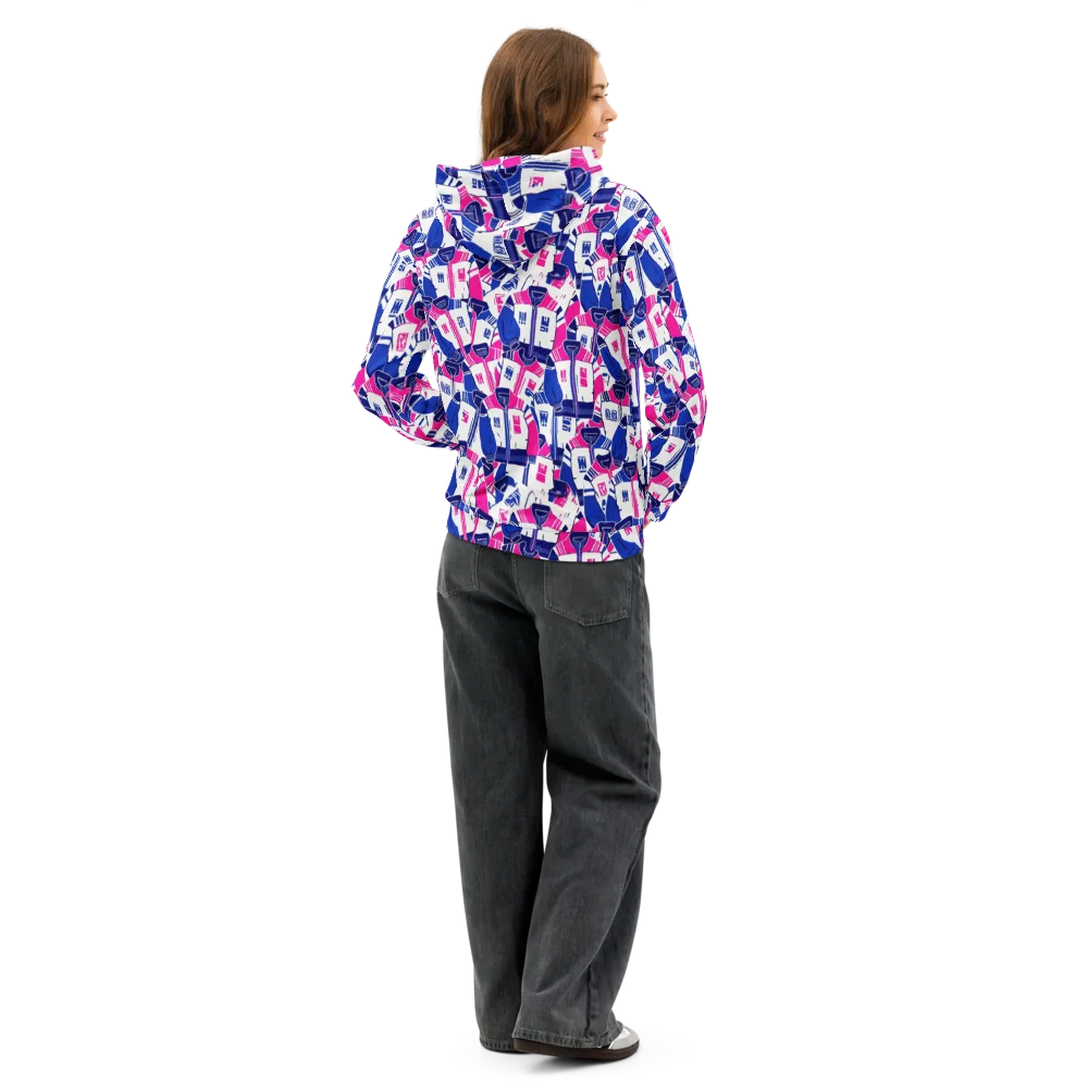 Midnight Letterman on Cotton Hoodie — Back