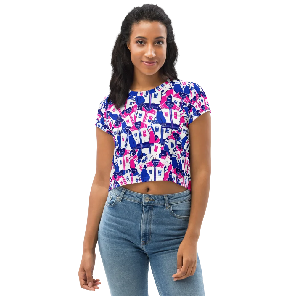 Midnight Letterman on Crop Tee — Front