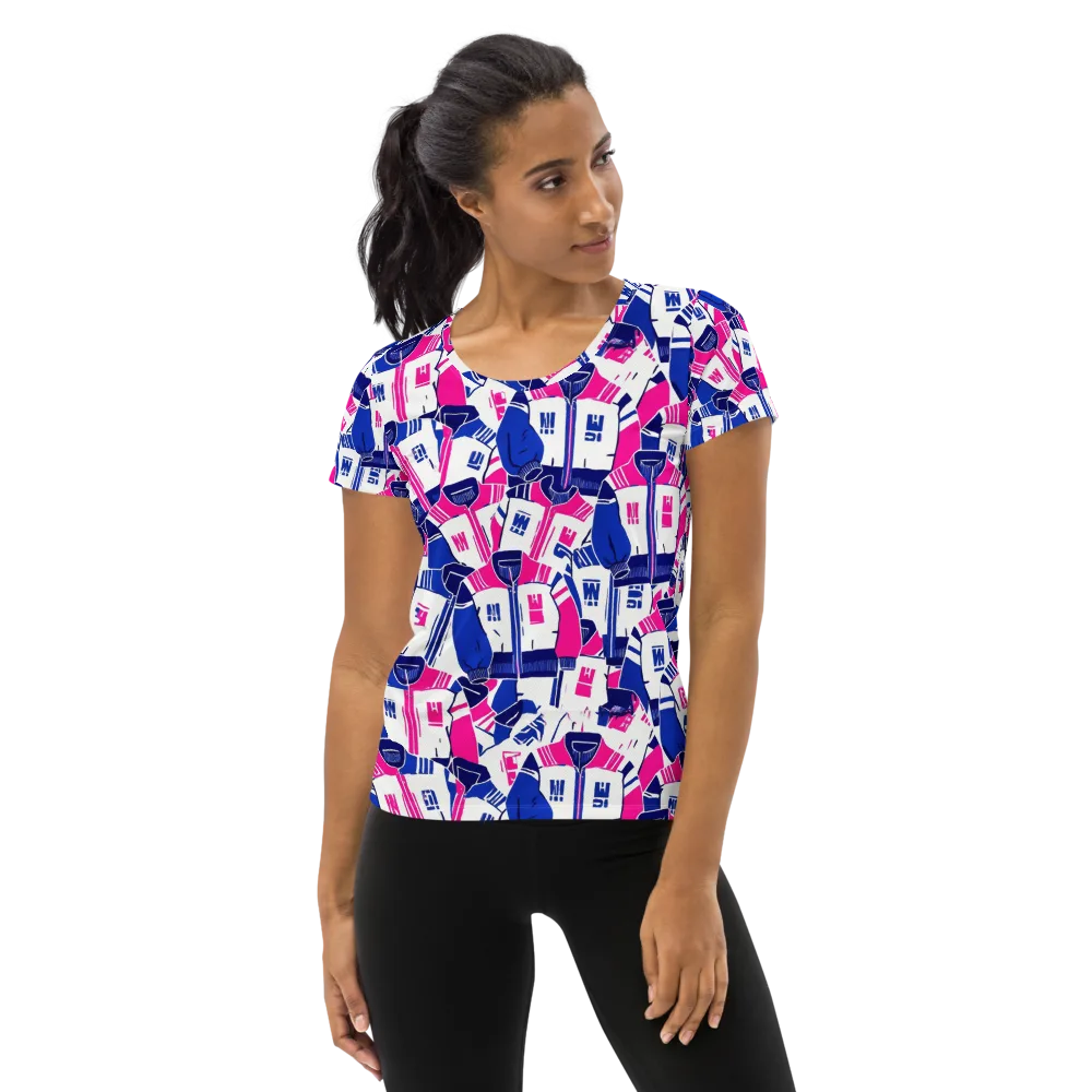 Midnight Letterman on Women's Athletic T-Shirt — Front