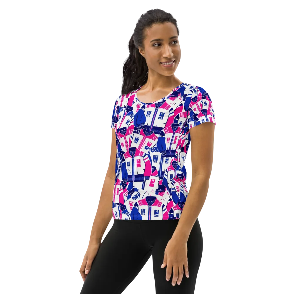 Midnight Letterman on Women's Athletic T-Shirt — Left