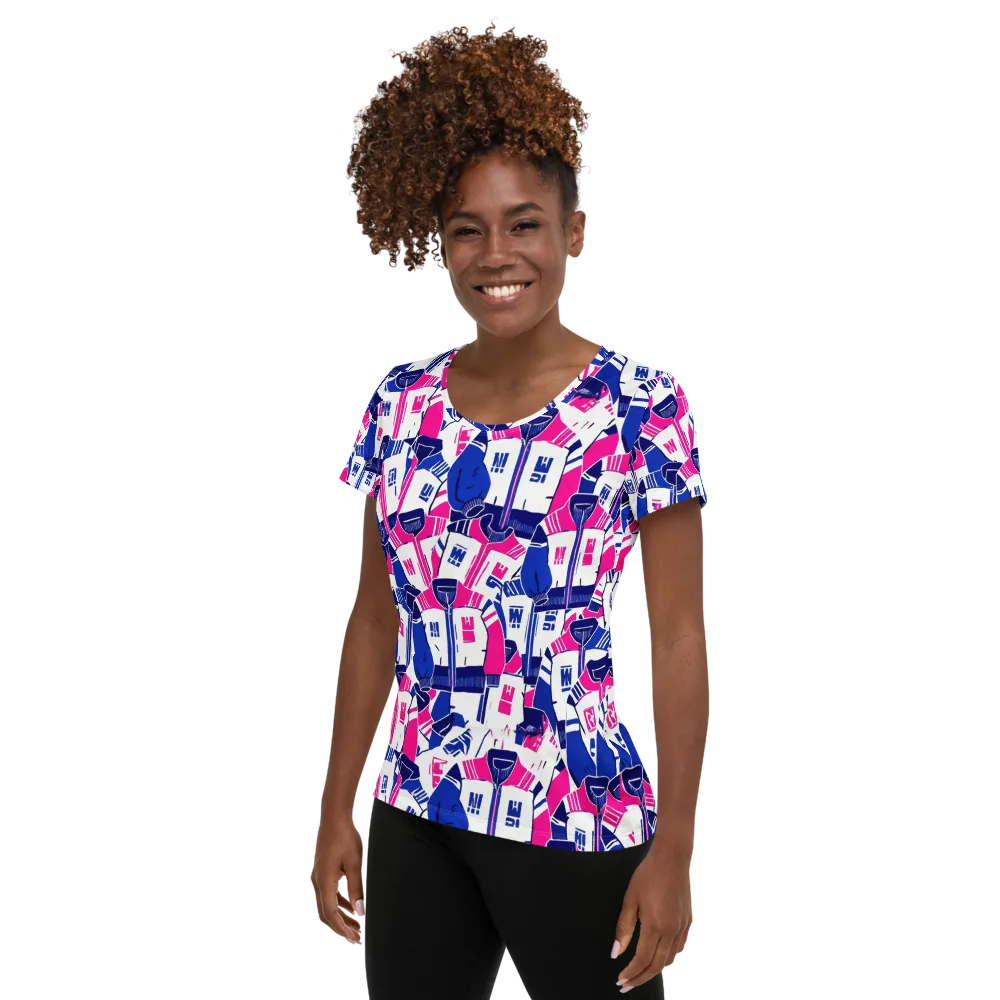 Midnight Letterman on Women's Athletic T-Shirt — Left