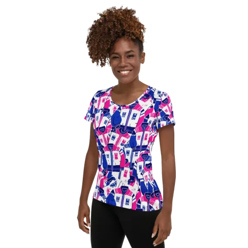 Midnight Letterman on a Women's Athletic T-Shirt